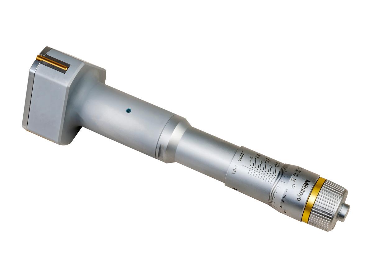 Mitutoyo, 368-270, 2-2.5 In, .0002 In, Holtest, Titanium Nitride Coated Contact Points, Ratchet Stop