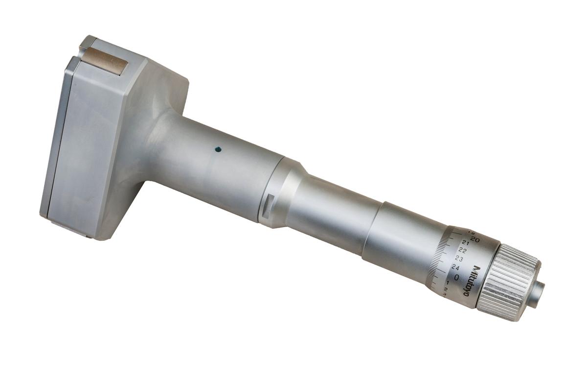 Mitutoyo, 368-872, 3-3.5 In, .0002 In, Holtest, Type II, Alloyed Steel Contact Points, Ratchet Stop