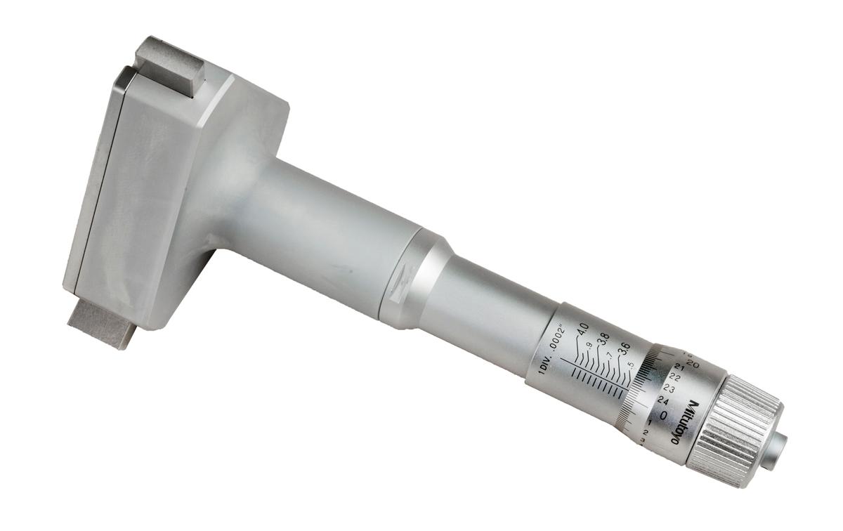 Mitutoyo, 368-873, 3.5-4 In, .0002 In, Holtest, Type II, Alloyed Steel Contact Points, Ratchet Stop