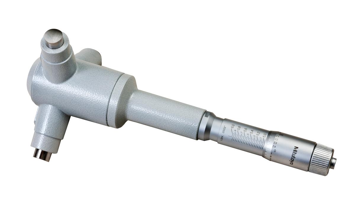 Mitutoyo, 368-875, 5-6 In, .0002 In, Holtest, Type II, Alloyed Steel Contact Points, Ratchet Stop
