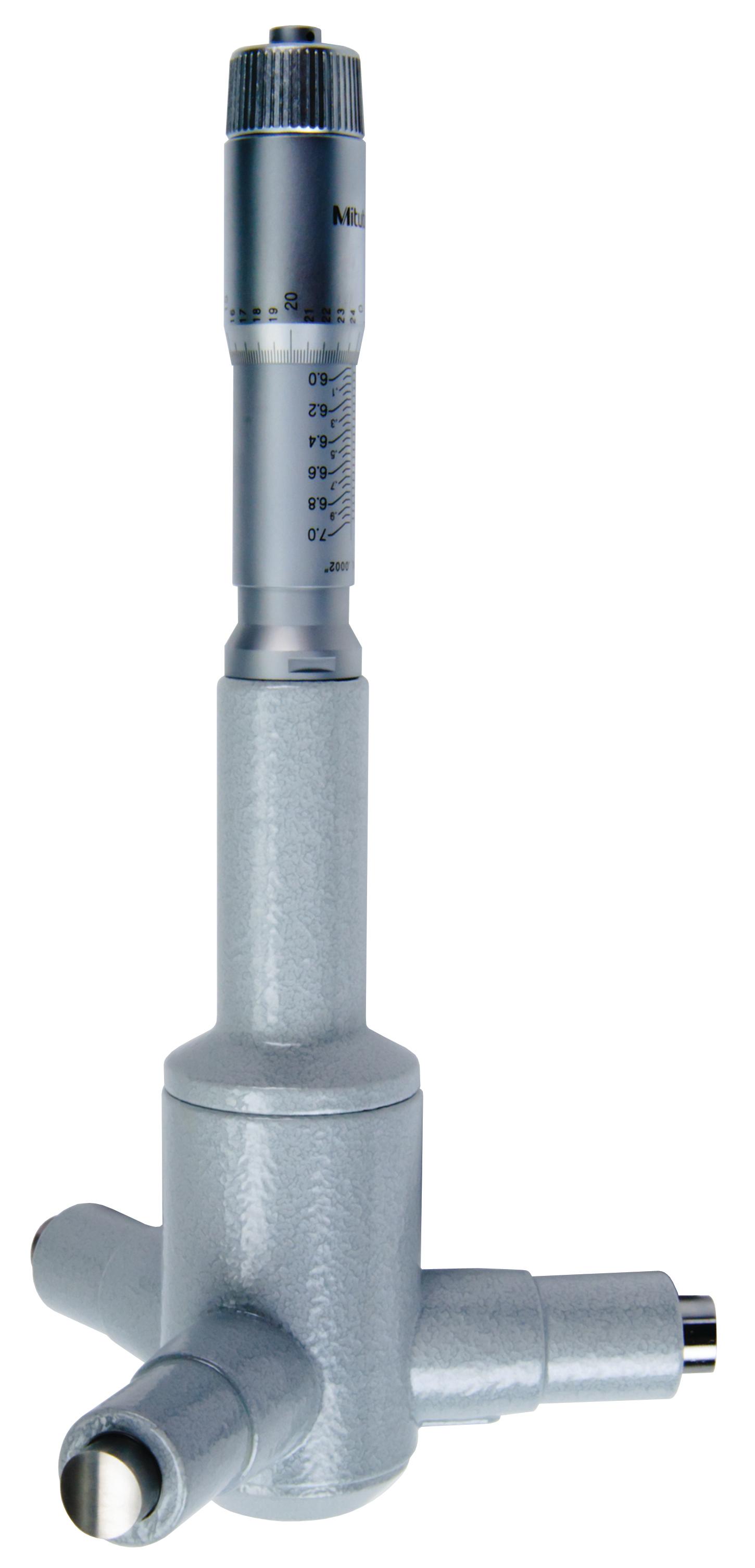 Mitutoyo, 368-876, 6-7 In, .0002 In, Holtest, Type II, Alloyed Steel Contact Points, Ratchet Stop