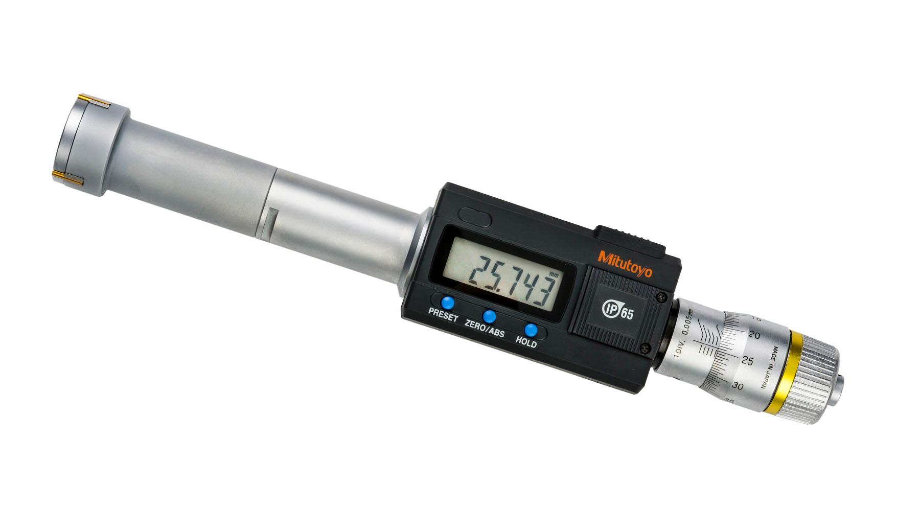 Mitutoyo, 468-167, Digimatic holtest, 3-point internal micrometer, 25-30MM, +/-3um accuracy, 04AZB108 main body assembly