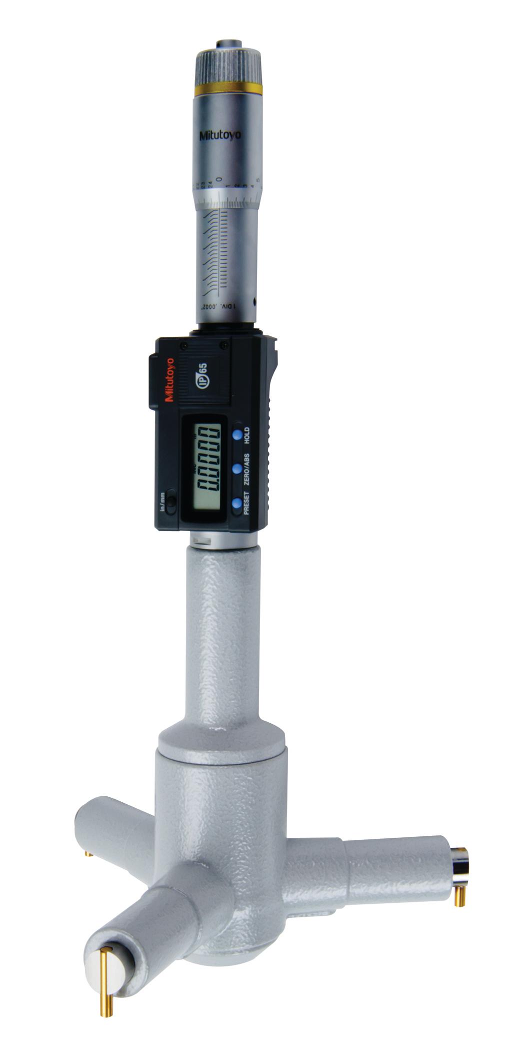 Mitutoyo, 468-277, 7-8 In/177.8-203.2mm, .0001 In/0.001mm, Digimatic Holtest, With SPC Output, Ratchet Stop