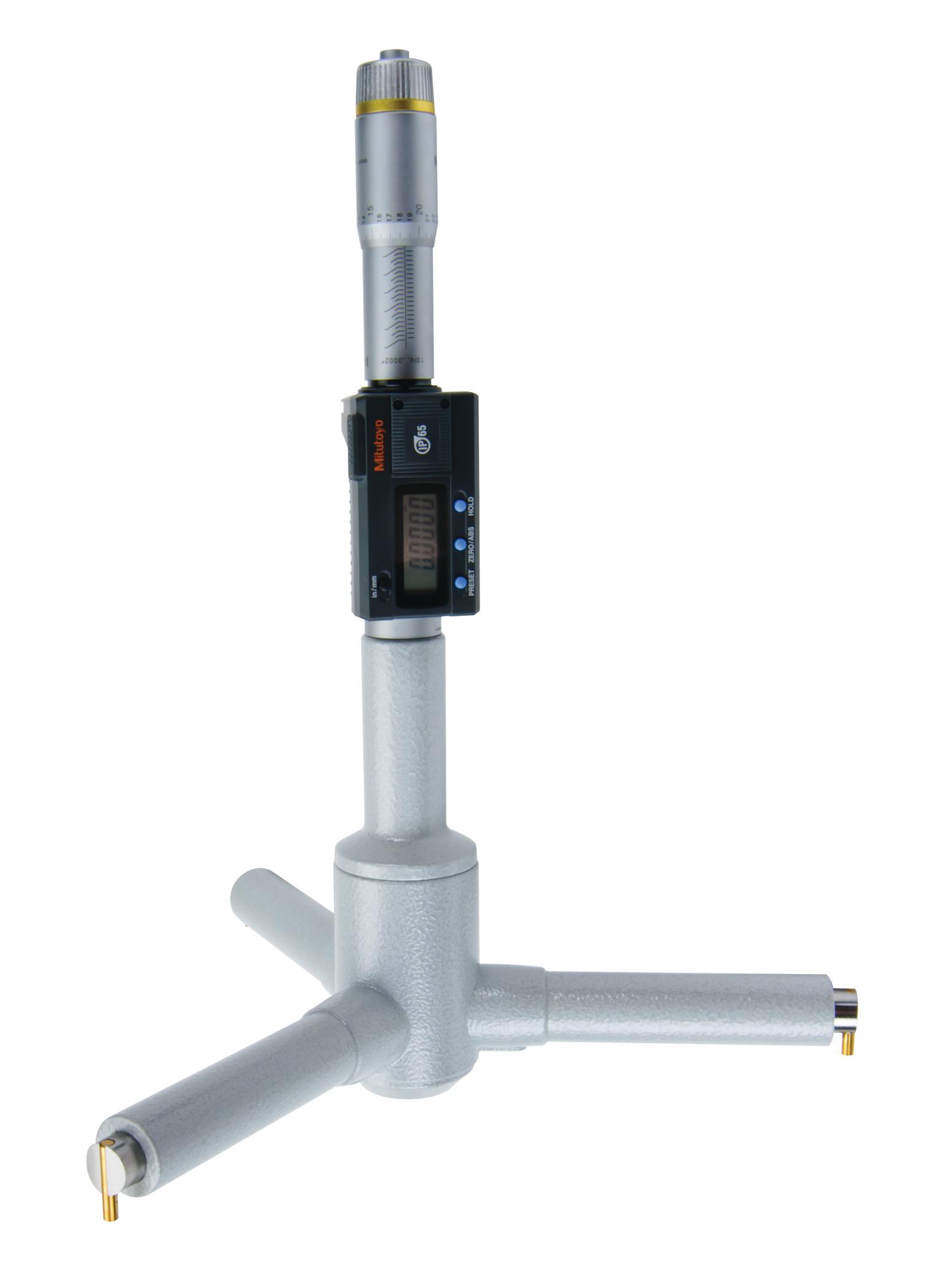Mitutoyo, 468-281, 11-12 In/279.4-304.8mm, .0001 In/0.001mm, Digimatic Holtest, With SPC Output, Ratchet Stop