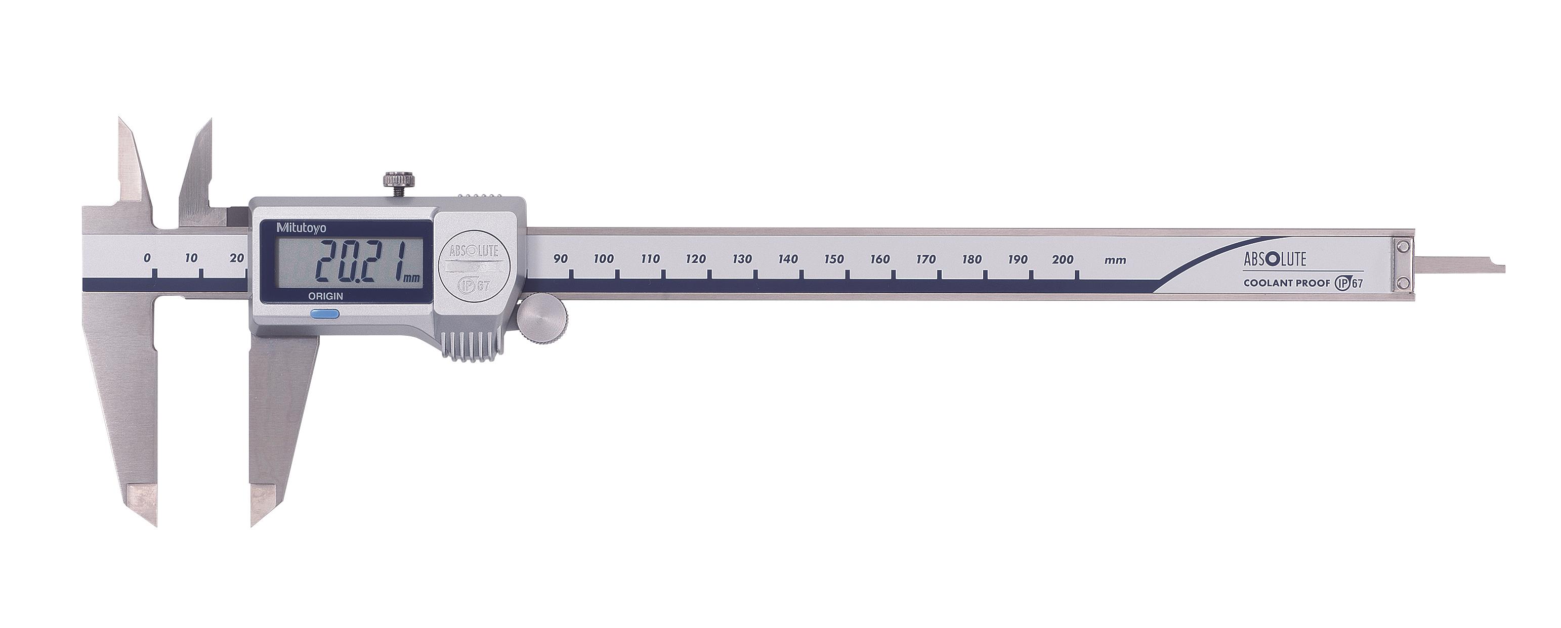 Mitutoyo, 500-703-20, 0-200mm, 0.01mm, IP67 Absolute Coolant Proof Caliper, No Output