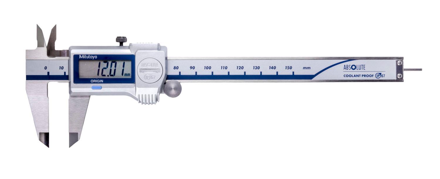 Mitutoyo, 500-719-20, CALIPER, DIGIMATIC, 0-150MM, IP67, 0.01MM, W/ SPC, ROUND DEPTH-BAR