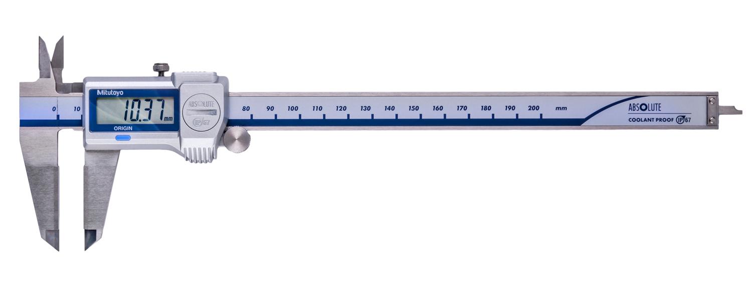 Mitutoyo, 500-724-20, CALIPER, DIGIMATIC, 0-200MM, IP67, 0.01MM, W/ SPC, CARBIDE OD/ID