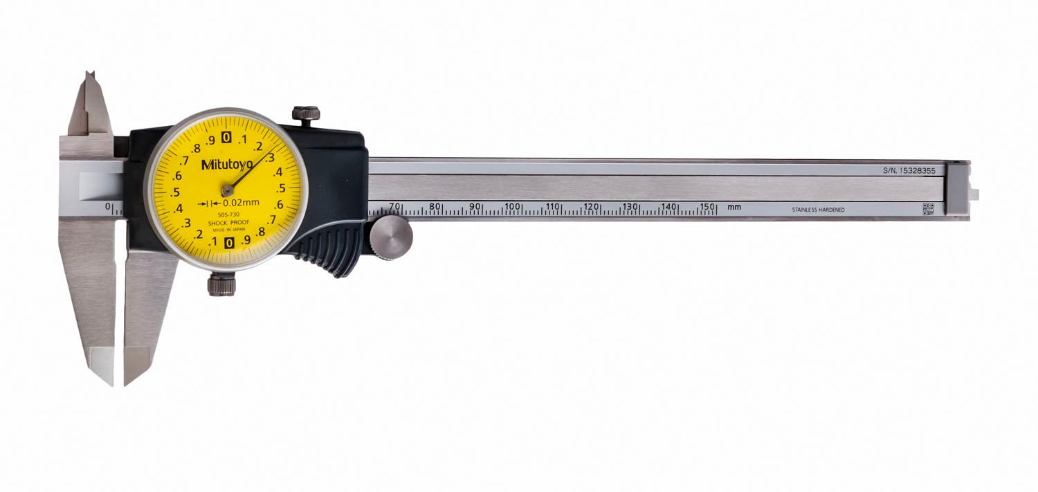 Mitutoyo, 505-730, 0-150mm, 0.02mm Dial Caliper, 2mm/Revolution