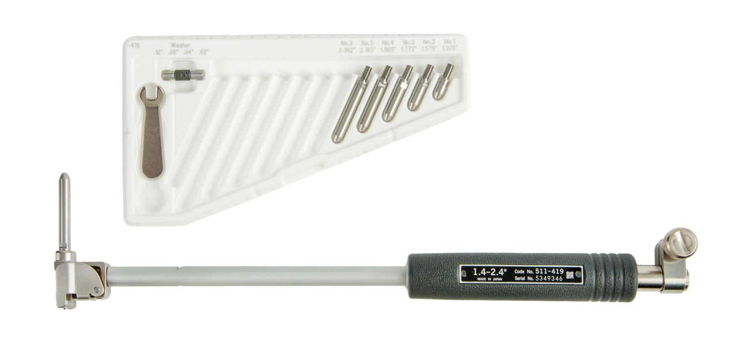 Mitutoyo, 511-419, BORE GAGE, BLIND-HOLE, 1.4-2.4 In, NO INDICATOR