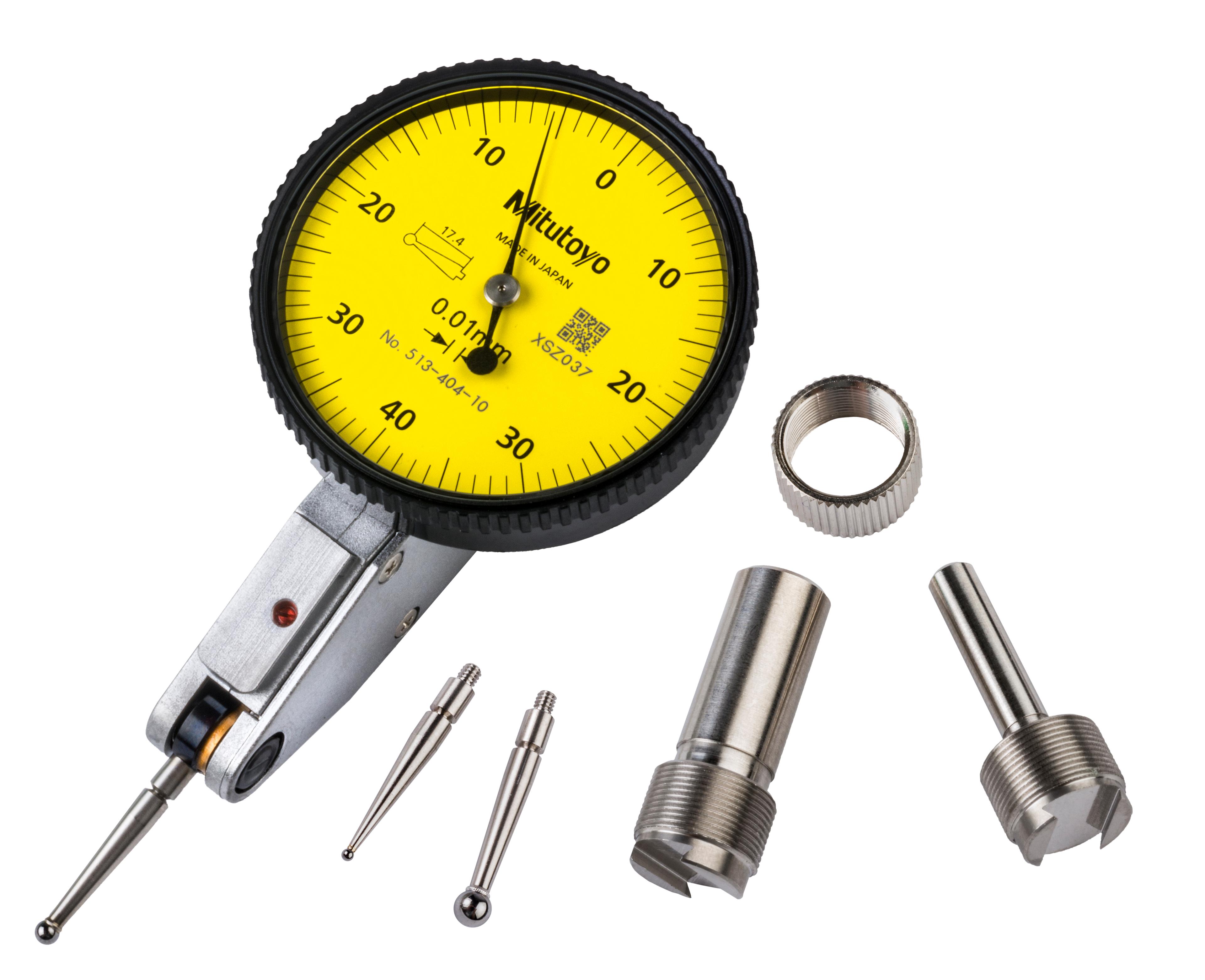 Mitutoyo, 513-404-10A, DIAL TI, MID SET, STANDARD, 0.8 MM, 0.01 MM GRAD, YELLOW DIAL