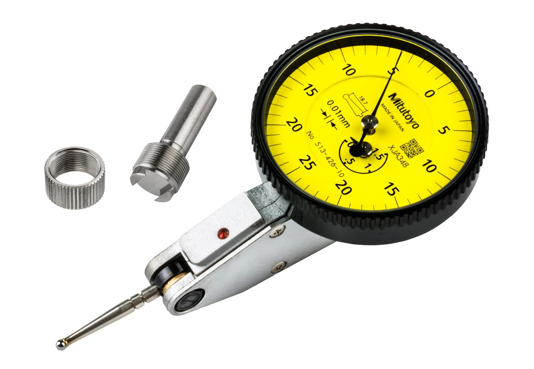Mitutoyo, 513-426-10H, DIAL TI, STANDARD, 1.5 MM, 0.01 MM GRAD, YELLOW DIAL