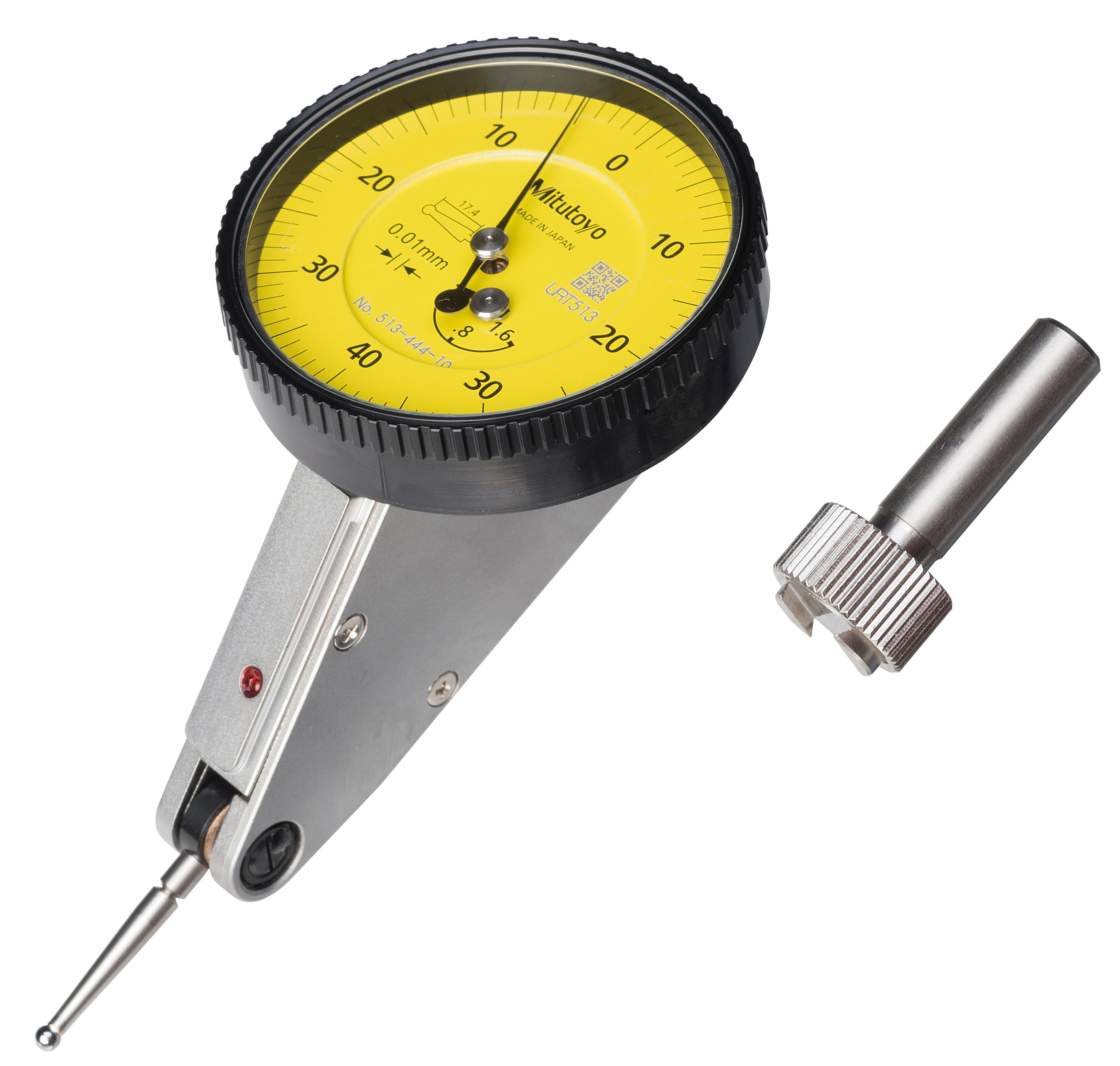 Mitutoyo, 513-444-10E, DIAL TI, BASIC SET, TILTED, 1.6 MM, 0.01 MM GRAD, YELLOW DIAL
