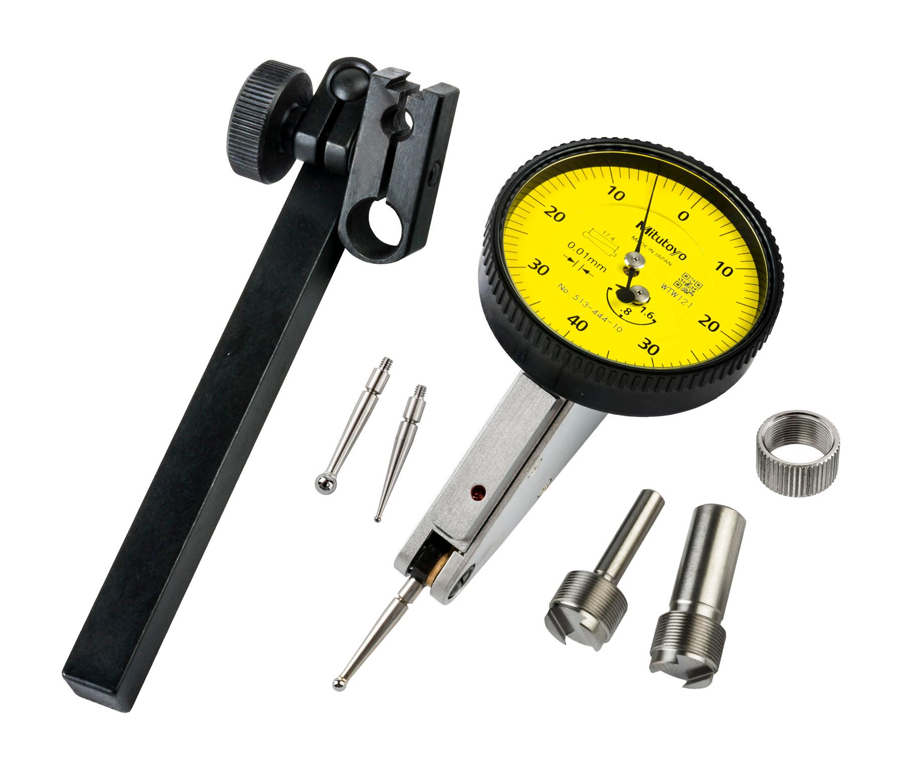 Mitutoyo, 513-444-10T, DIAL TI, FULL SET, TILTED, 1.6 MM, 0.01 MM GRAD, YELLOW DIAL