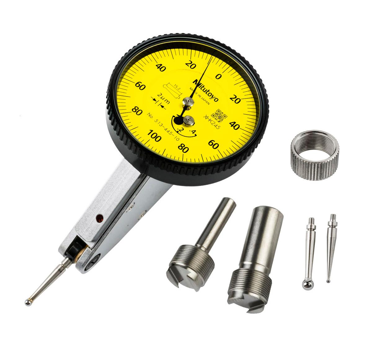 Mitutoyo, 513-445-10A, DIAL TI, MID SET, TILTED, 0.4 MM, 0.002 MM GRAD, YELLOW DIAL