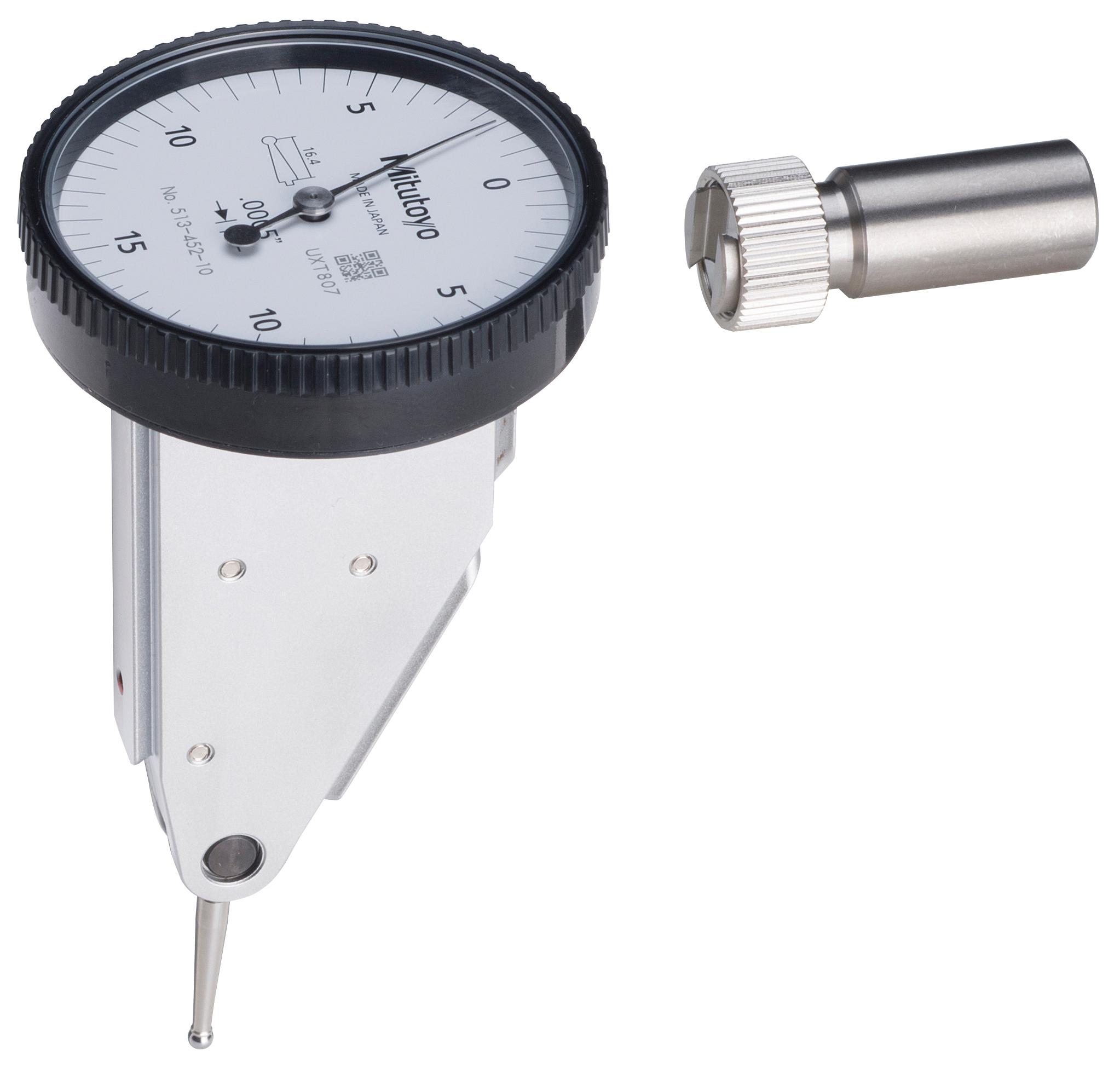 Mitutoyo, 513-452-10E, .0005 In, .03 In, Dial Test Indicator, Vertical, Basic Set, 0-15-0, 3/8 In Stem, .079 In Contact Point, 19.9mm Length, Anti-Magnet, Jeweled Bearing