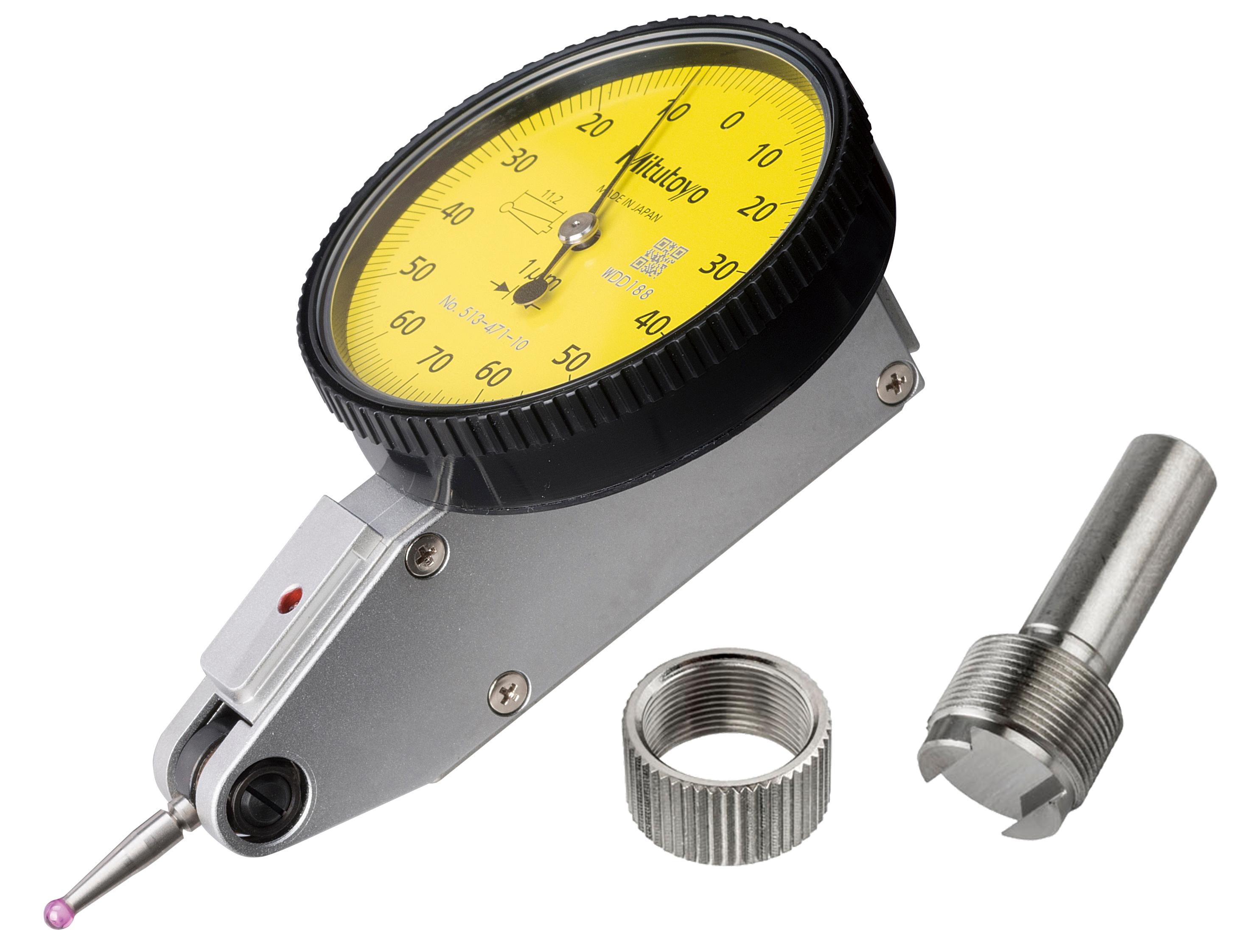 Mitutoyo, 513-471-10H, DIAL TI, STANDARD, 0.14 MM, 0.001 MM GRAD, RUBY TIP, YELLOW DIAL
