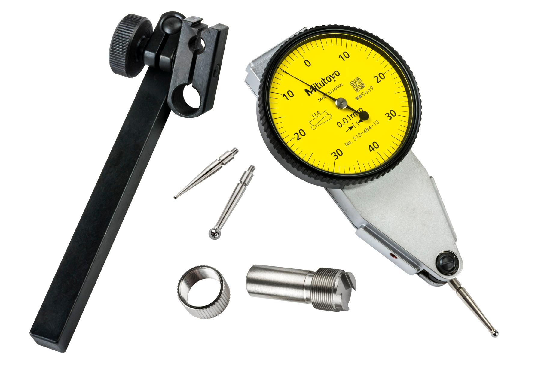 Mitutoyo, 513-484-10T, DIAL TI, Horizontal, 0.8 MM, 0.01MM GRAD, YELLOW DIAL
