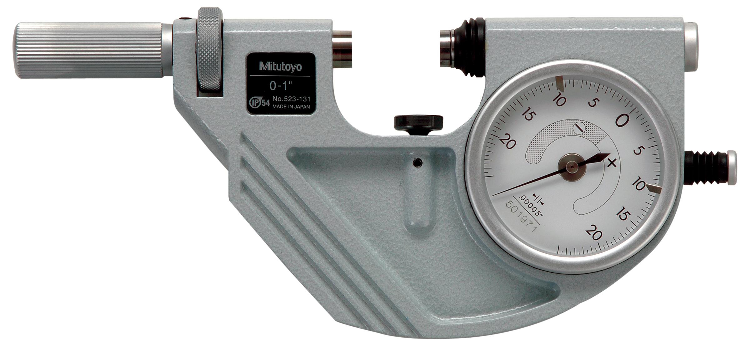 Mitutoyo, 523-131, DIAL SNAP METER 0-1 In