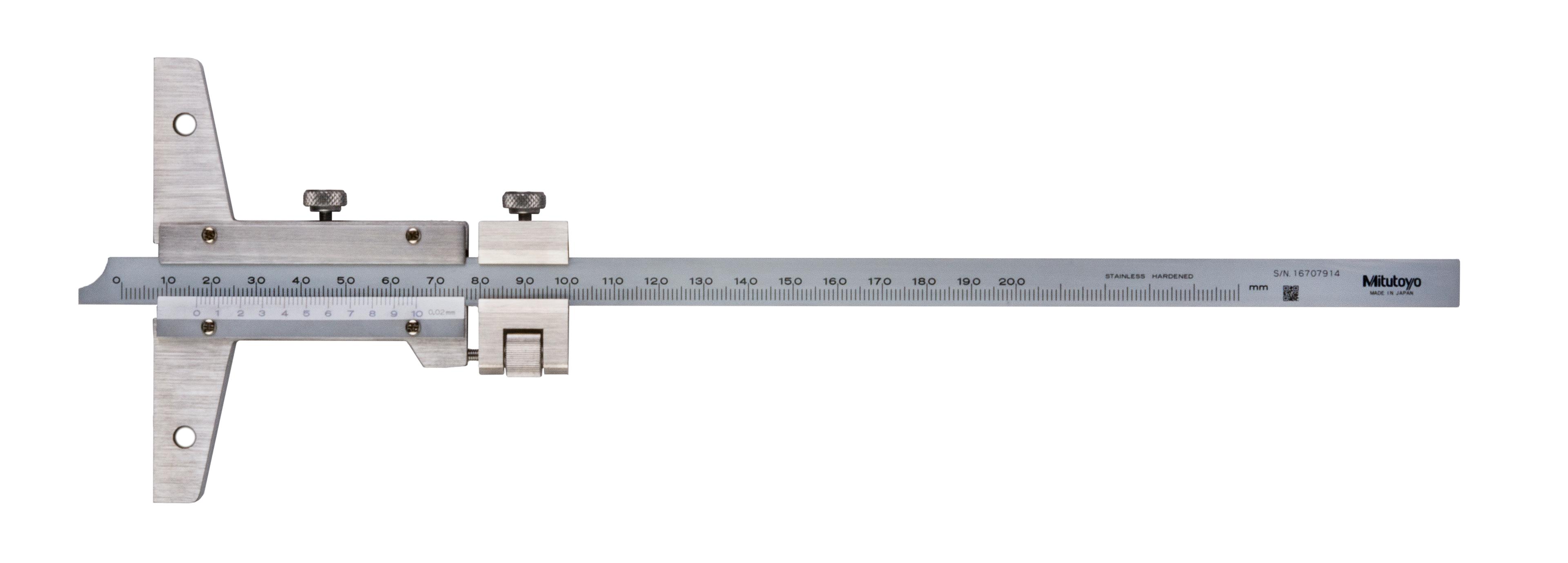 Mitutoyo, 527-102, VERNIER DEPTH GAGE, 200MM, FINE ADJ