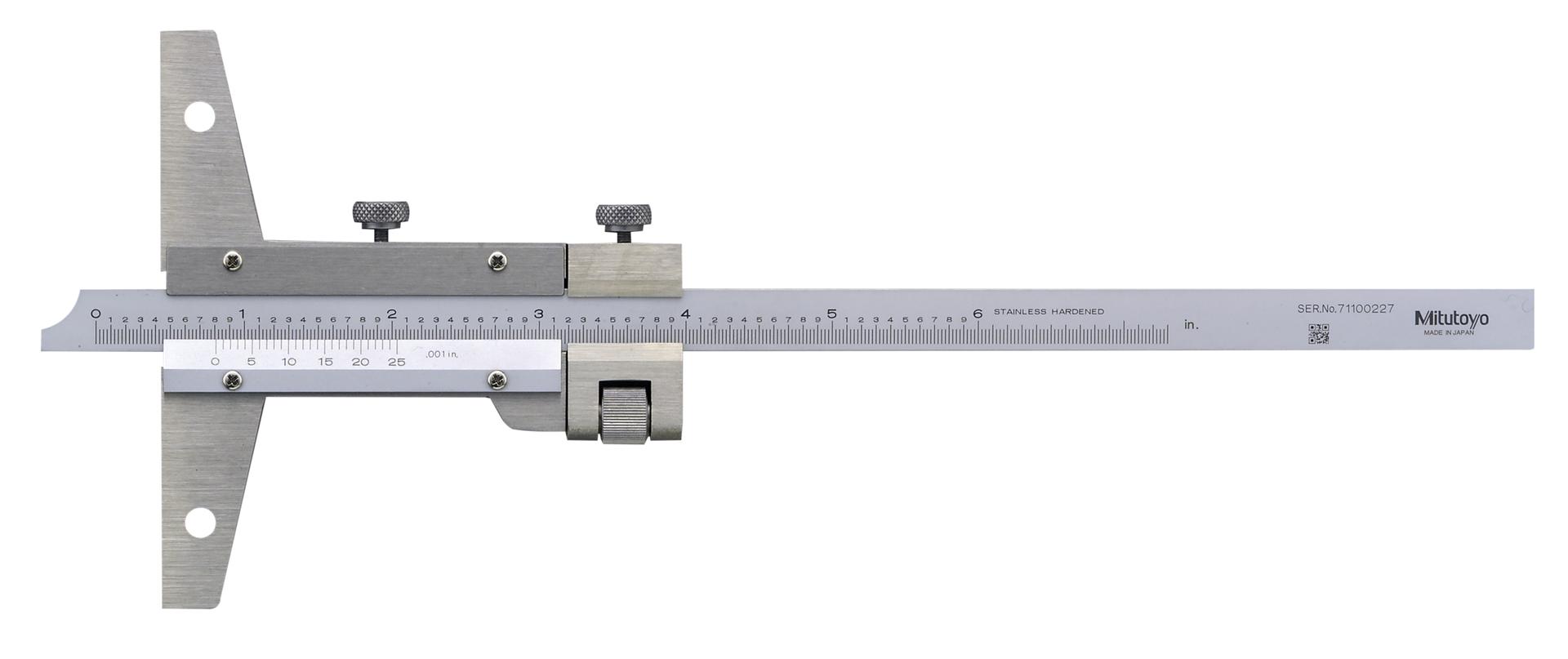 Mitutoyo, 527-111, VERNIER DEPTH GAGE, 6", FINE ADJ