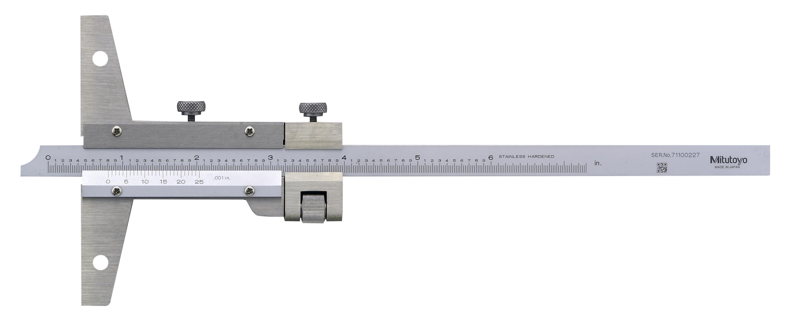 Mitutoyo, 527-111, VERNIER DEPTH GAGE, 6", FINE ADJ