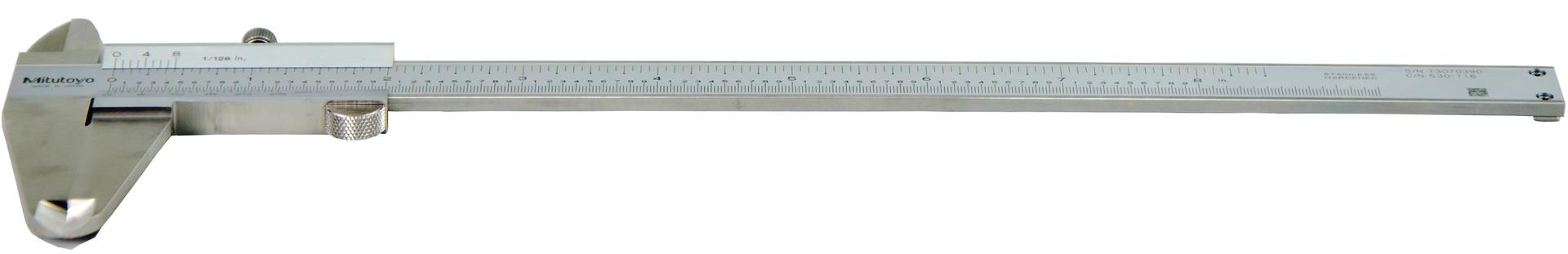 Mitutoyo, 530-116, 0-8 In, .001 In and 1/128 In, Vernier Caliper, Dual Scale