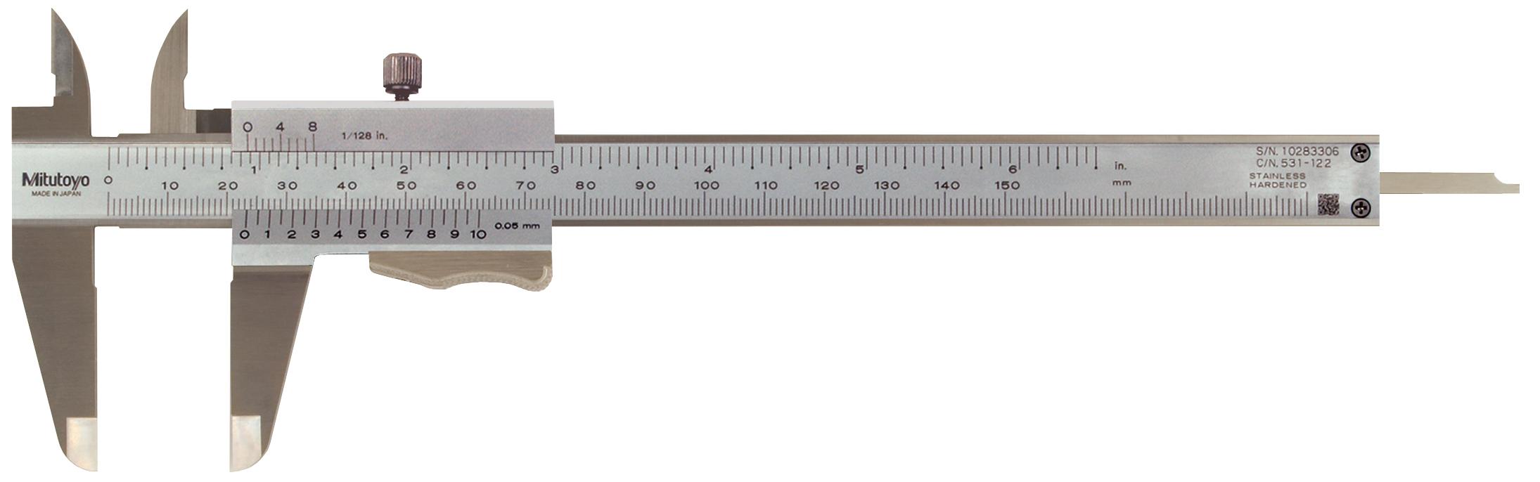 Mitutoyo, 531-122, VERNIER CALIPER, 150MM/6 In TH CLAMP