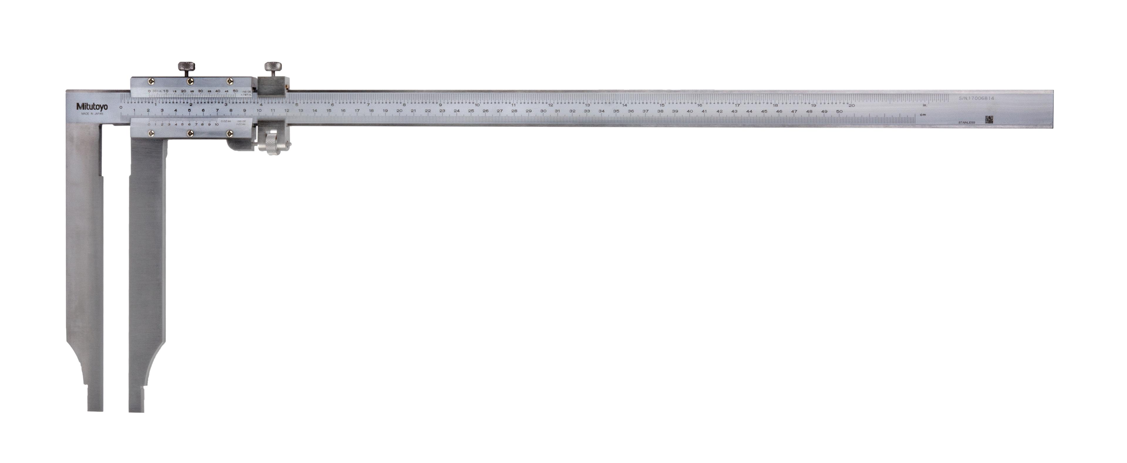 Mitutoyo, 534-106, VERNIER CALIPER, LONG JAW, 0 (20) - 500mm / 0 (.8�) - 20 In