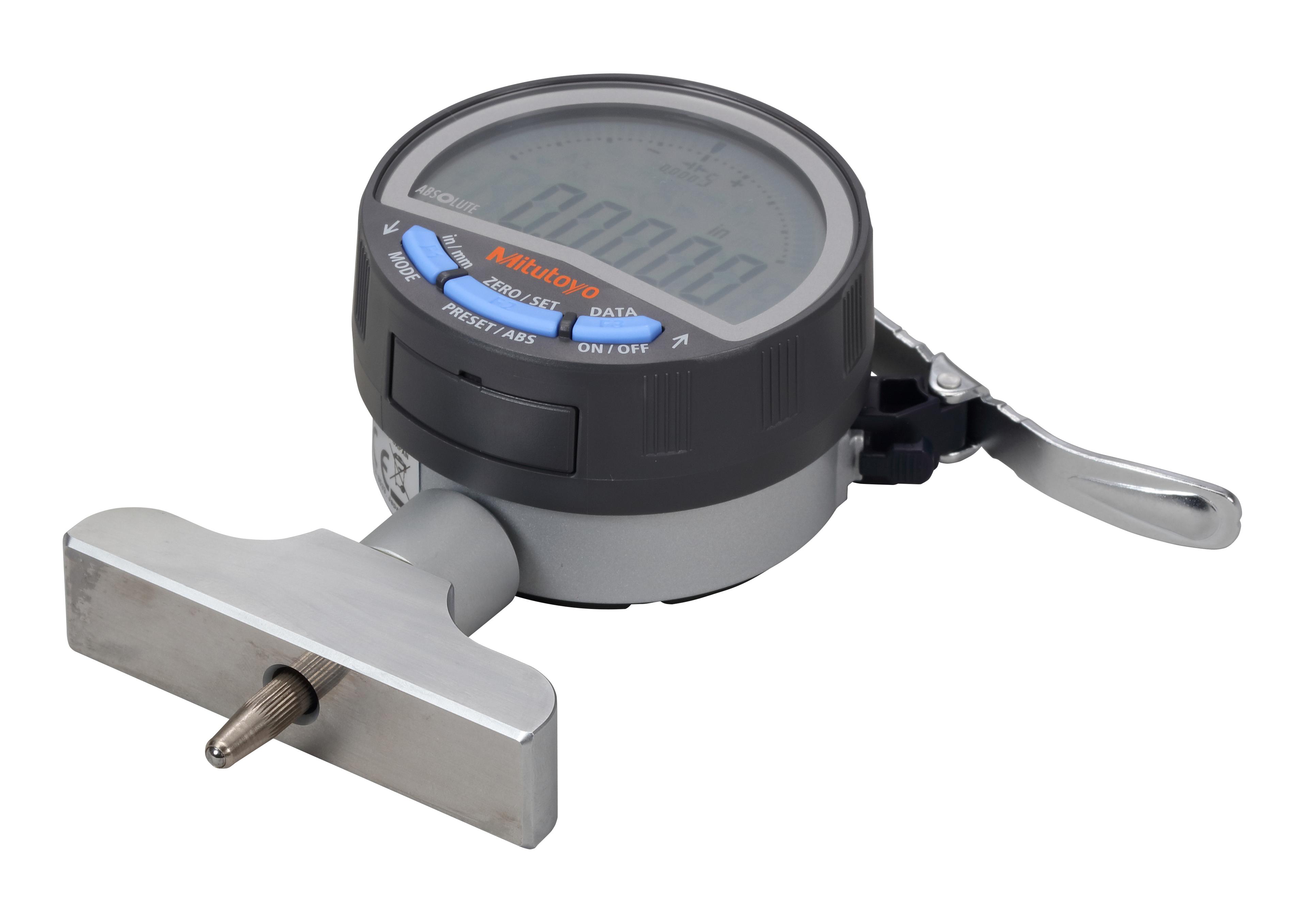 Mitutoyo, 547-217A, DIGIMATIC DEPTH GAGE/IDC  0.01MM/0.0005 IN, 200MM/0.8 IN, 63.5MM/2.5 IN BASE