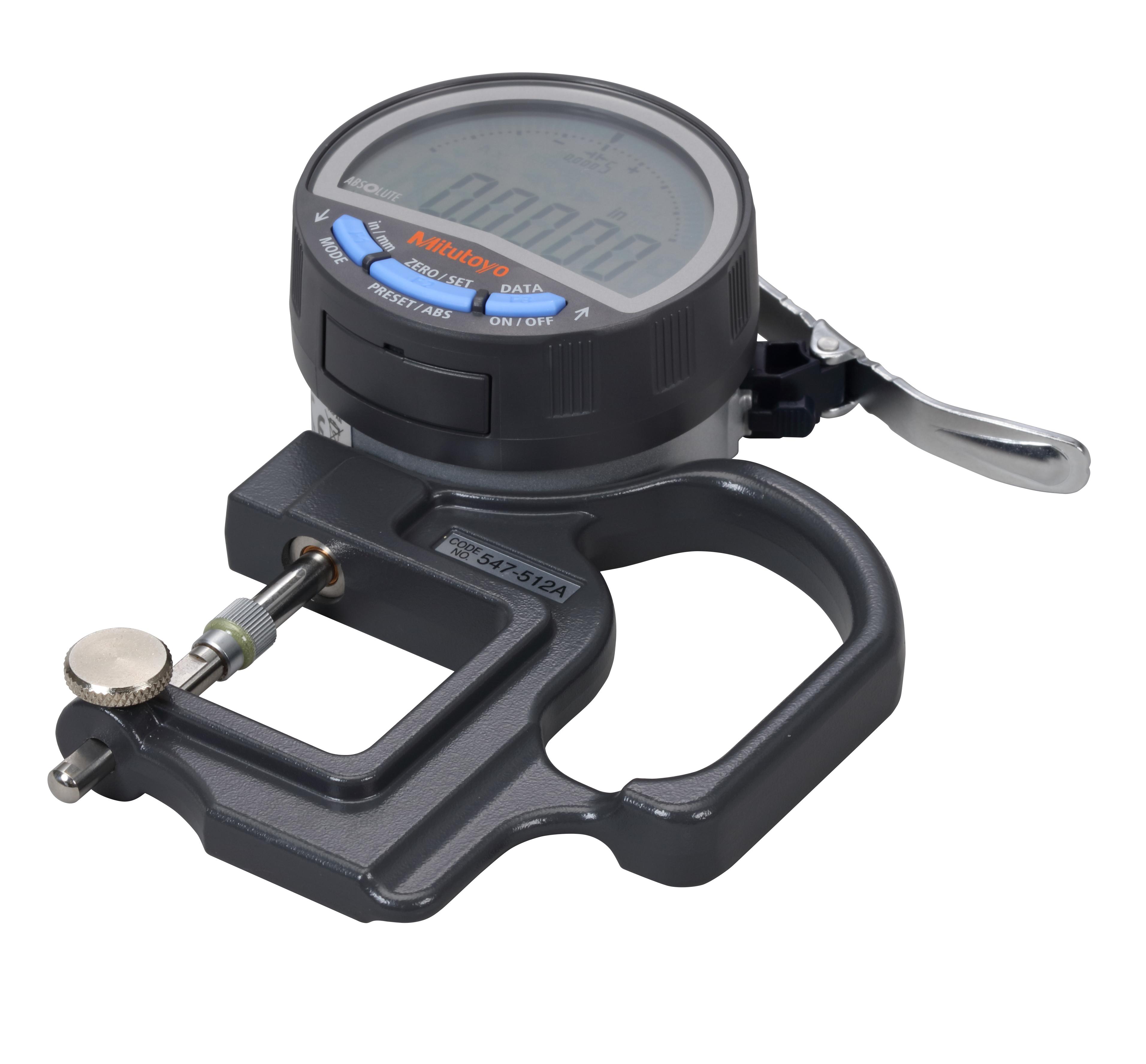 Mitutoyo, 547-312A, DIGIMATIC THICKNESS GAGE 0.01MM/0.0005IN, 10MM/0.4IN, LENS THICKNESS