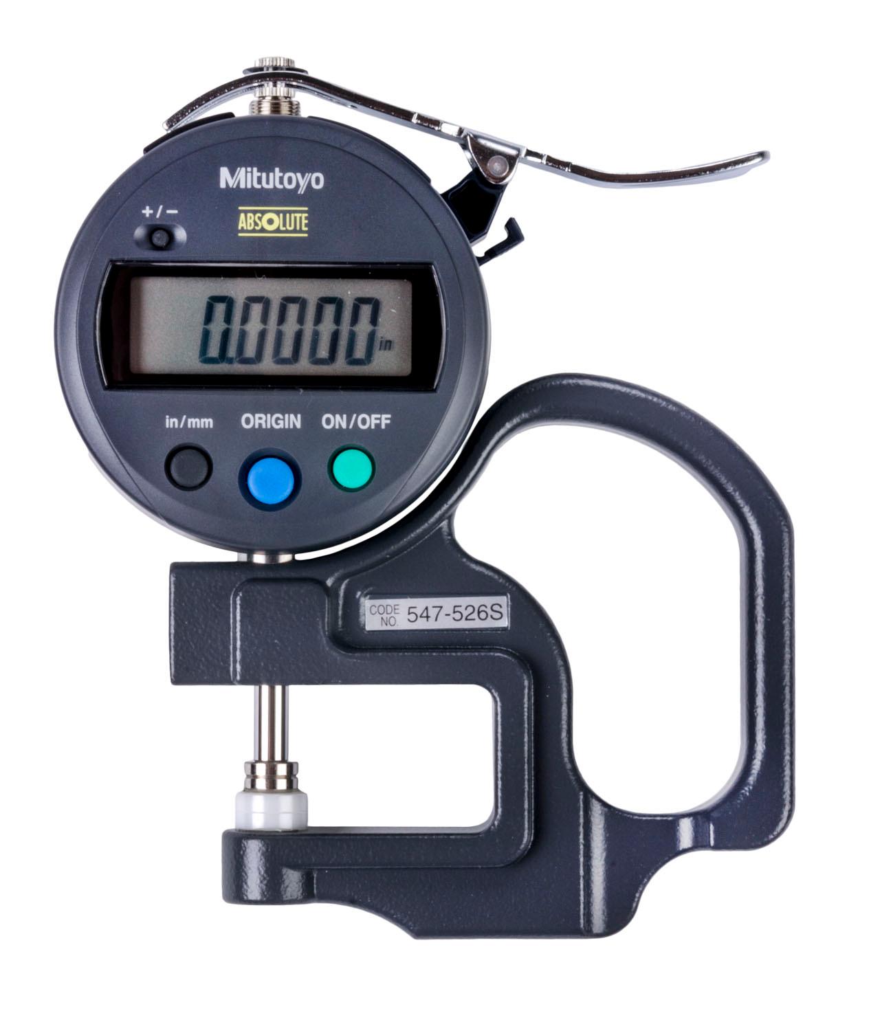 Mitutoyo, 547-526S, 0-.47 In/0-12mm, .0001 In/0.001mm ID-S Digimatic ABSOLUTE Thickness Gage