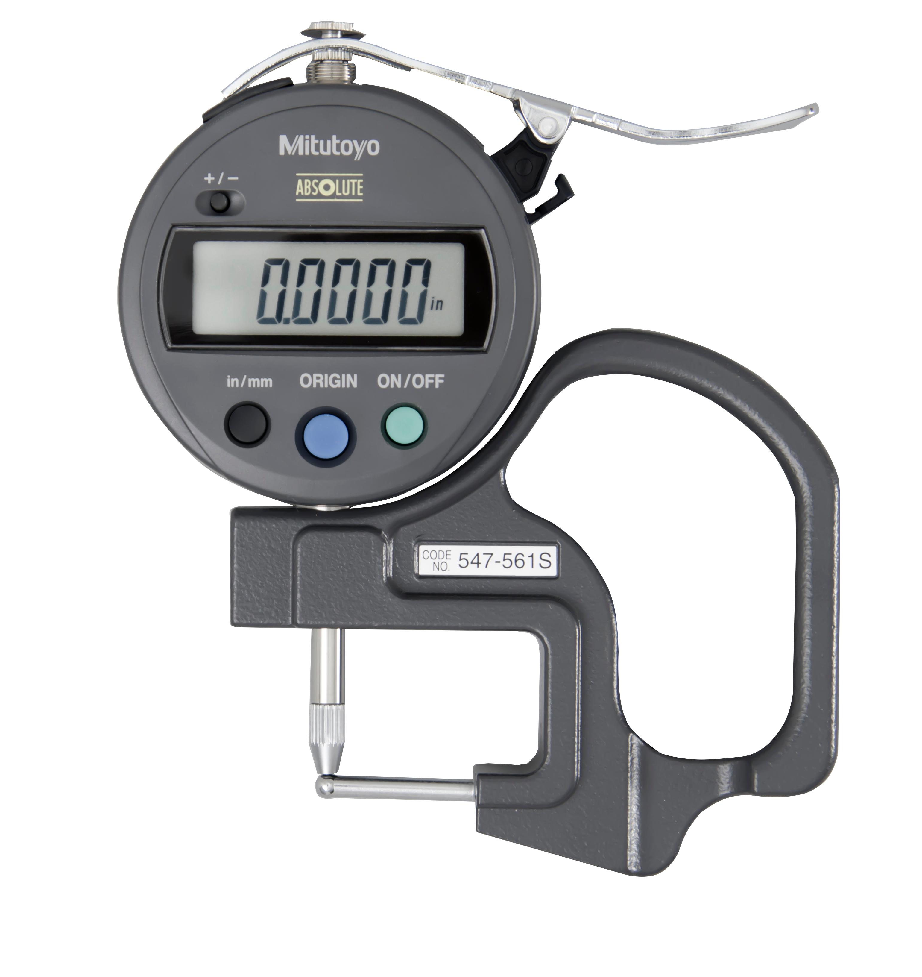 Mitutoyo, 547-561S, 0-.47 In/0-12mm, .0005 In/0.01mm ID-C Digimatic ABSOLUTE Tube Thickness Gage
