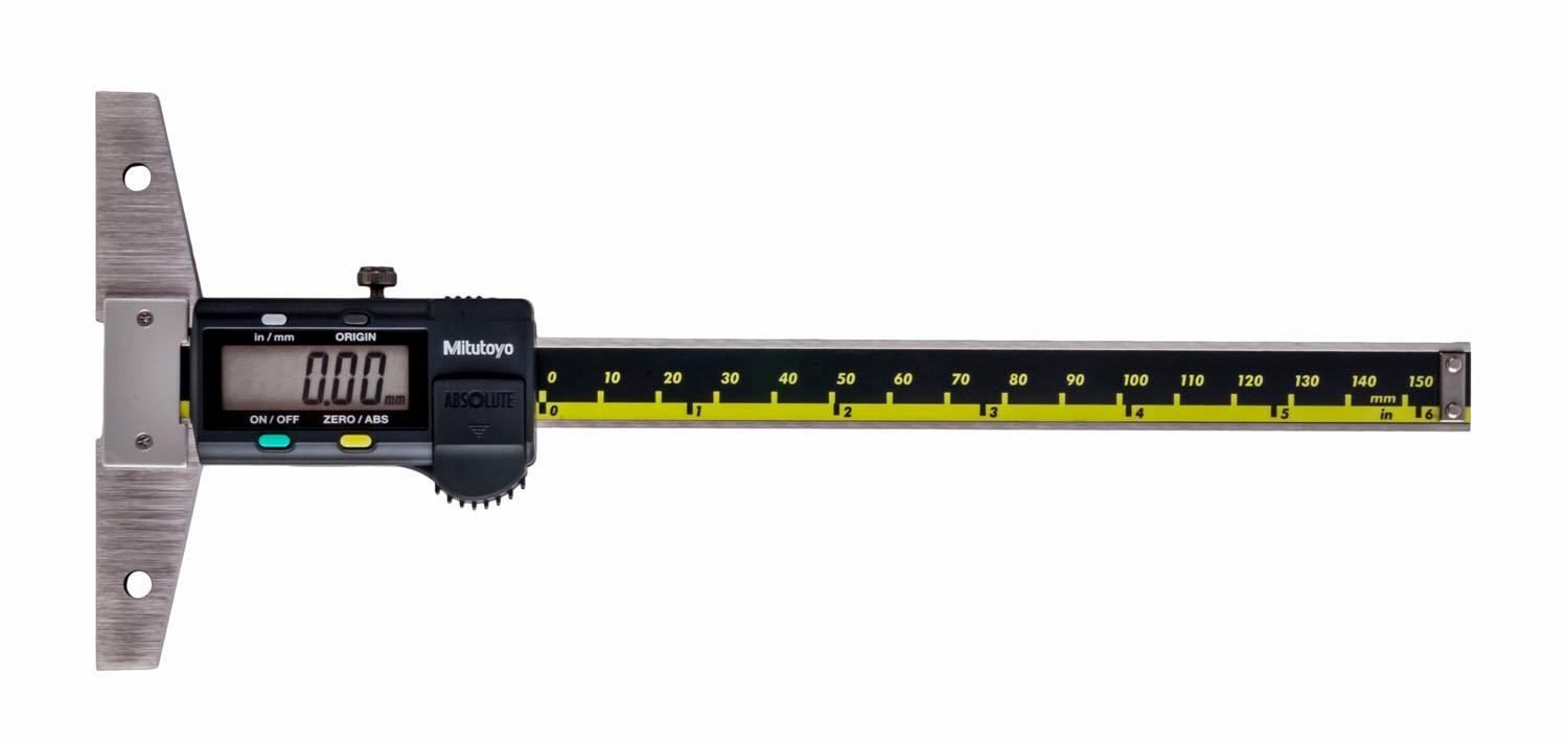 Mitutoyo, 571-211-30, 0-6 In/150mm, .0005 In/0.01mm, ABSOLUTE Digimatic Depth Gage, With SPC Data Output