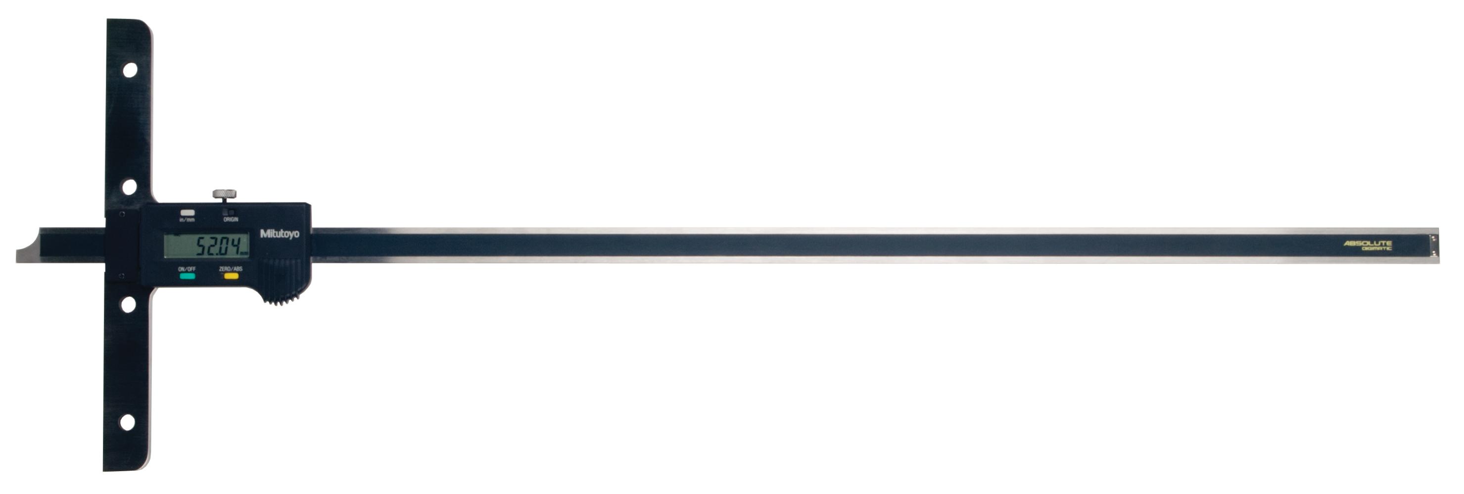 Mitutoyo, 571-215-10, Absolute digimatic depth gage,24in/600mm range,.0005in/.01mm resolution, 1400g