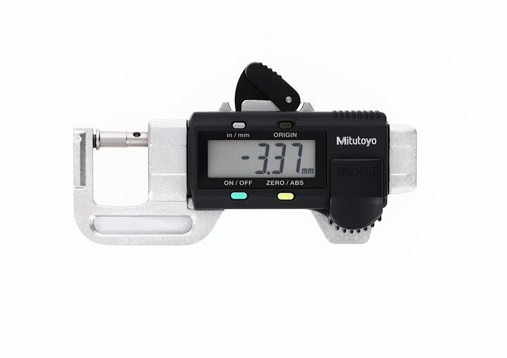 Mitutoyo, 700-118-30, 0-.5 In/12.7mm, .0005 In/0.01mm, Quick Mini Digital Thickness Gage, No Output
