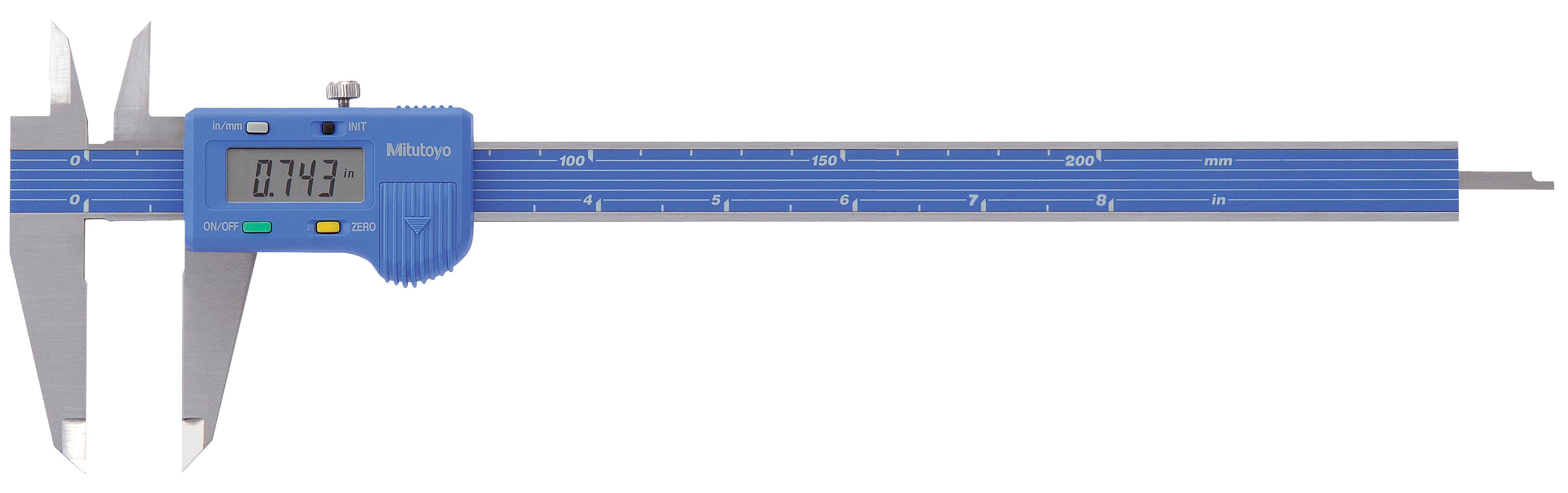 Mitutoyo, 700-123-10, 0-8 In/200mm, .001 In/.1mm, MyCal-Lite Digimatic Caliper, No Output