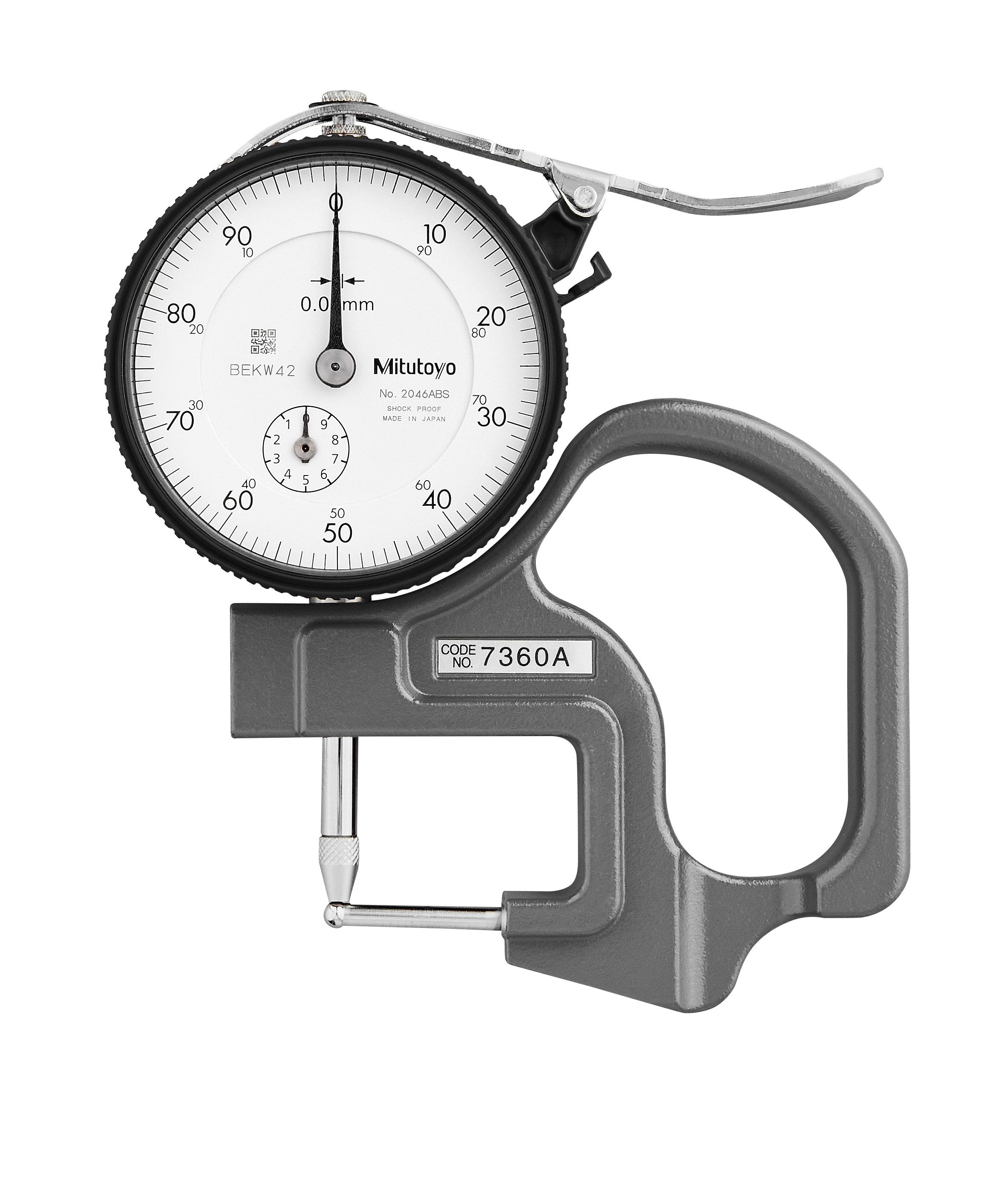 Mitutoyo, 7360A, Dial Thickness Gage, 0-10mm, 0.01mm