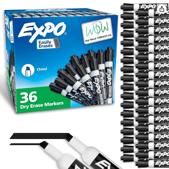 1920940 - Dry Erase Board Marker � Black (36 Pack)