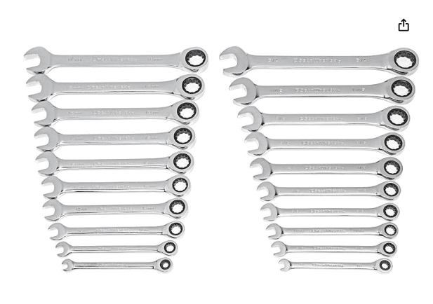 35720A-02 - Ratcheting Combination Wrench Set � Metric