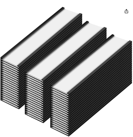 B0CN127M58, 4*1inch, Black, For labeling metal shelves, Plastic, Magnet, Magnetic, Pack of 100