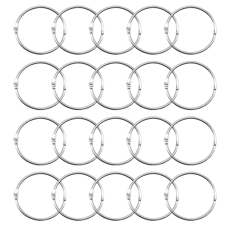 B0D9MWHN51, KEYCHAIN KEY RINGS, 3 Inch Binder Rings, NICKEL PLATED STEEL, 20 Pack, MFR MN: MSR-300,  LOOSE LEAF