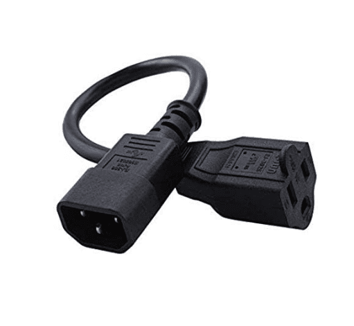 CP0016, 0.3m, Black, Power Adapter Cord, NEMA 5-15R to IEC320 C14, Standard, B01IBIC1XG
