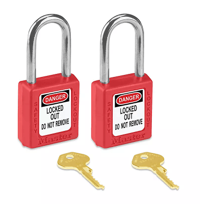 H-3422R, MASTER LOCK, 1.5W x 1.75H inch, RED,       KEYED LOCK