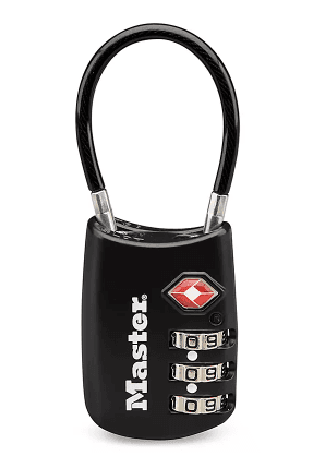 H-6720BL, BODY WIDTH: 1 3/16 INCH, BLACK, SHACKLE DIAM: 1/8 INCH, MASTER LOCK ID: 4688D, 3 NUMBER COMBINATION