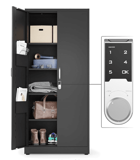 MPDIGIFBK, 15.75(D)*31.5(W)*71(H) inch, BLACK, ALUMINUM, METAL, DIGITAL LOCK, ASIN: B0CJRN2BQJ