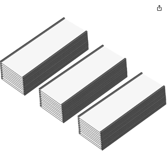 MVML02-50, (L)5.5*(W)2inch, BLACK, WHITE, LABEL HOLDING, ASIN B09Z92BLHL