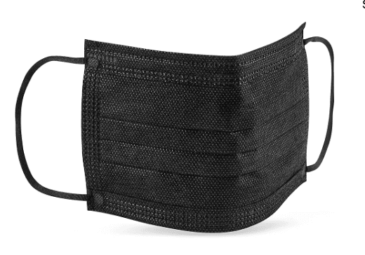 S-24023BL,  POLYPROPYLENE,  BLACK, MEETS ASTM LEVEL 1, LATEX FREE, 3-PLY DESIGN