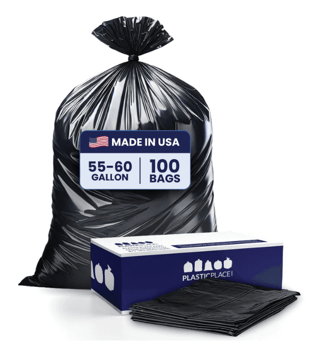 T55120BK, 17 X 2 X 3 INCHES, BLACK, 55 GALLONS, RESIN, UNSCENTED, GUSSET SEAL