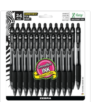 ZEB12221, BLACK, 8.3,  PLASTIC, 1.0mm LINE, MEDIUM BALLPOINT,  RETRACTABLE, SOFT GRIP