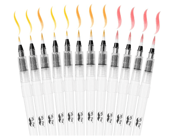 B0D9222CYN, 6.54x6.5x0.71inches, MULTICOLOR, PLASTIC, 12 PER PK, WATERCOLOR, FINE POINT BRISTLE